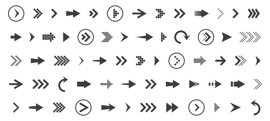 Poster - arrows set icon. arrows set vector illustration. arrow icon. arrow black colored. vector icon. arrow