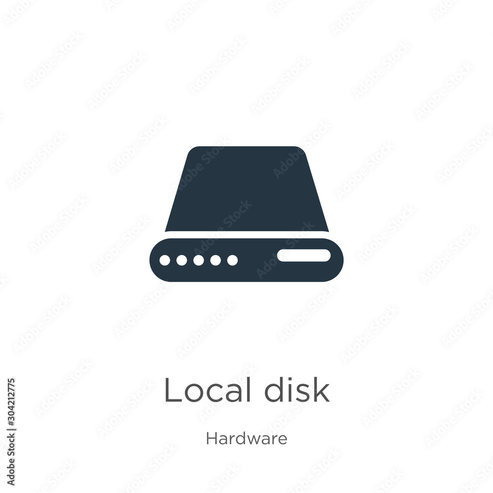 Local disk icon vector. Trendy flat local disk icon from hardware ...