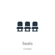 Seats icon vector. Trendy flat seats icon from football collection isolated on white background. Vector illustration can be used for web and mobile graphic design, logo, eps10