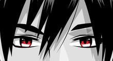Face Young Man Monochrome Anime Style Character