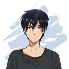 Canvas Print - young man anime style character