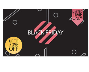 Banner template for sale on black Friday in the dark version. Vector illustration of banner for holiday sale with special offers with bright design. Information about fall in the price of the coupons.