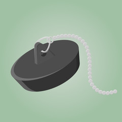 cartoon illustration of a drain plug