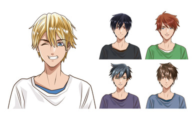 Sticker - young men anime style character