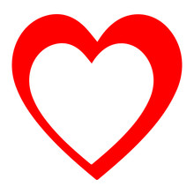 Red Double Heart Icon Design Element. Logo Element Vector Illustration. Love Wedding Symbol Icon.