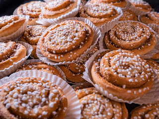 Freshly baked homade cinnamon rolls buns