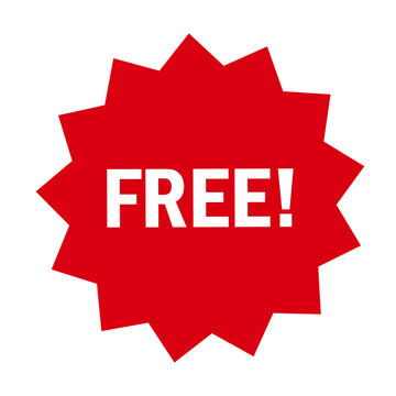 Free! red badge design. Retail starburst badge vector.