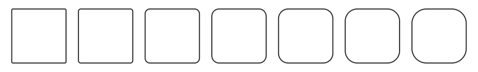 square icon thin line black | round squares | foursquare symbol | frame logo | button sign | isolate
