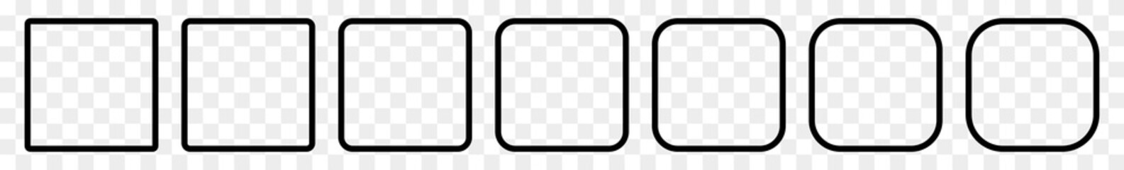square icon black | round squares | foursquare symbol | frame logo | button sign | isolated transpar