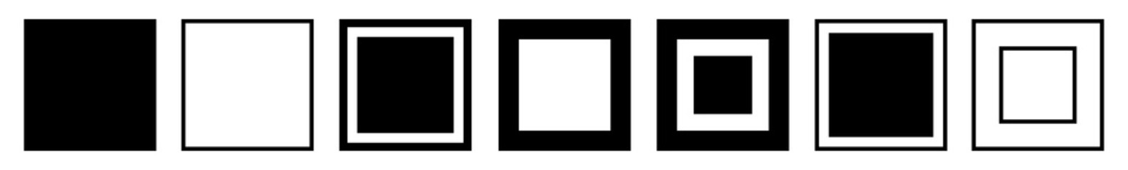 Wall Mural - square icon black | squares | foursquare symbol | frame logo | button sign | isolated | variations