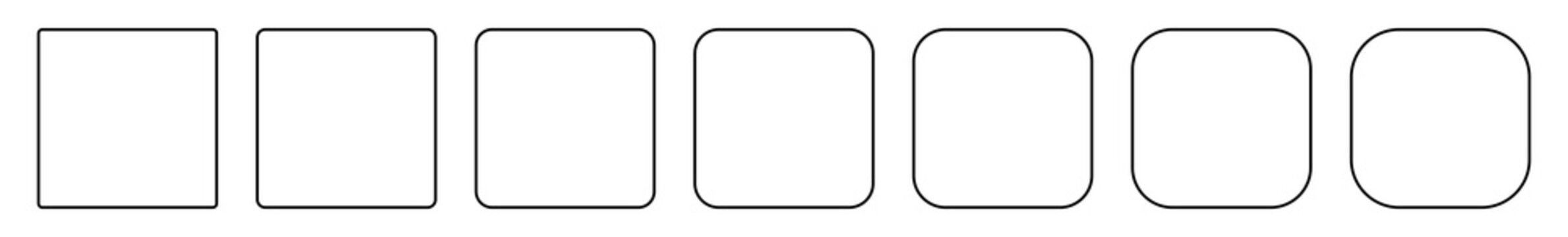 square icon thin line black | round squares | foursquare symbol | frame logo | button sign | isolate