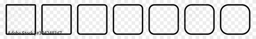 Fotografía Square Icon Black | Round Squares | Foursquare Symbol | Frame Logo | Button Sign