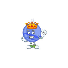 Canvas Print - Mascot king in the cartoon blue christmas ball