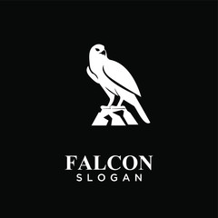 falcon black logo icon design vector illustration