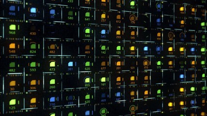 Aufkleber - Futuristic abstract animation of digital market background with commercial data flow. Animation. Global economic data statistics.