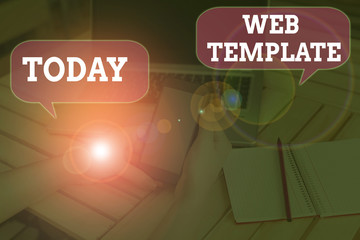 Poster - Writing note showing Web Template. Business concept for predesigned or plug in webpage or set of HTML webpages