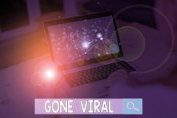 Poster - Text sign showing Gone Viral. Business photo text link that spreads rapidly through a population by sharing