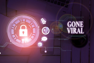 Poster - Conceptual hand writing showing Gone Viral. Concept meaning link that spreads rapidly through a population by sharing