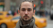 © blvdone - Young caucasian man in city face portrait
