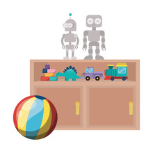 Isolated Variety Of Toys Vector Design
