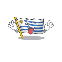 Wall Mural - Mascot flag uruguay with in bring gift character