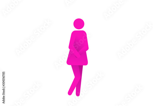 Fotomural Urinary incontinence, cystitis, involuntary urination woman icon vector illustration