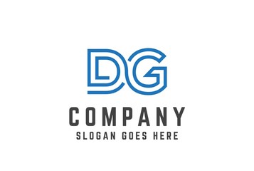 Wall Mural - Blue initial letter DG logo vector template