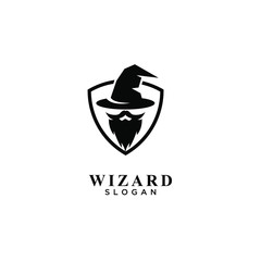 wizard badge logo icon design vector illustration