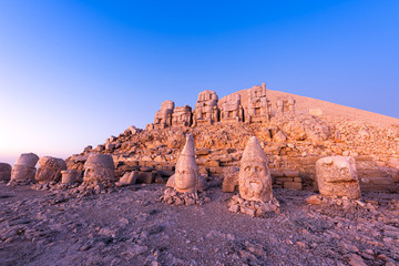 Statues on top of the Nemrut Mountain, in Adiyaman, Turkey