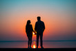 © Artem - The couple against the beautiful sunset
