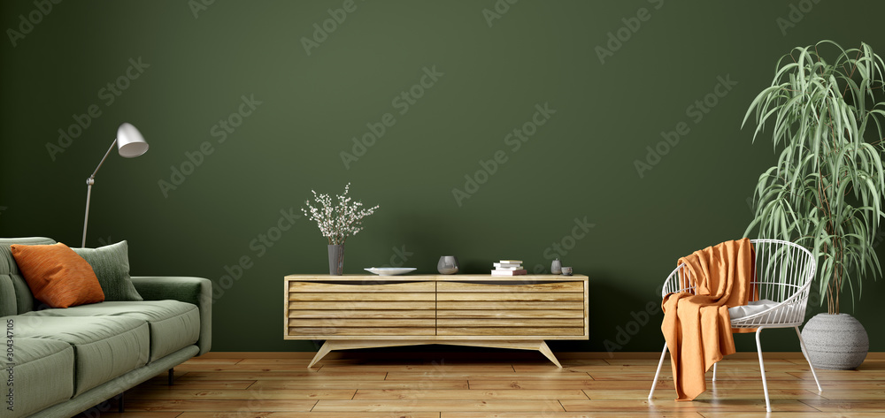 Interior design of modern apartment, living room with sofa and armchair ...