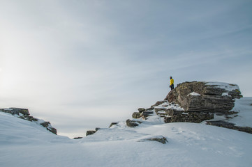 hiker in the mountains of Ural