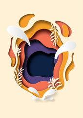 Aufkleber - Paper cut abstract background layout for business template.Vector illustration.