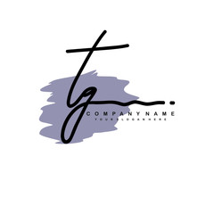 TG handwriting logo template of initial signature. beauty monogram and elegant logo design