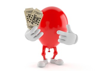 Sticker - Balloon character holding tickets