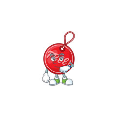 Wall Mural - Christmas free tag isolated with mascot waiting