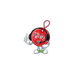 Poster - Christmas free tag isolated with mascot with headphone