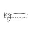 Initial letter KG Signature handwriting Logo Vector
