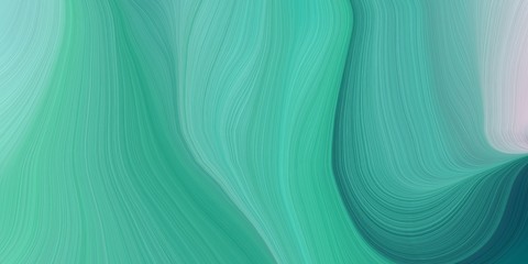 Wall Mural - modern soft curvy waves background illustration with cadet blue, pastel blue and teal green color