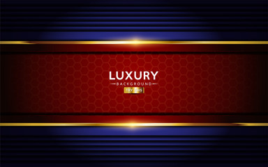 Poster - luxurious navy blue with red background combine with golden lines.