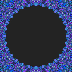 Poster - circular floral frame ornament - vector background design with blank black space in the middle