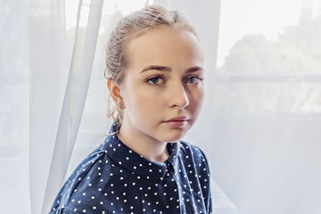 Close-up portrait of a young girl