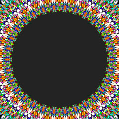 Poster - round floral frame design - abstract vector border graphic element