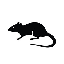 Rat Silhouette Logo. Black Mouse Symbol Vector.