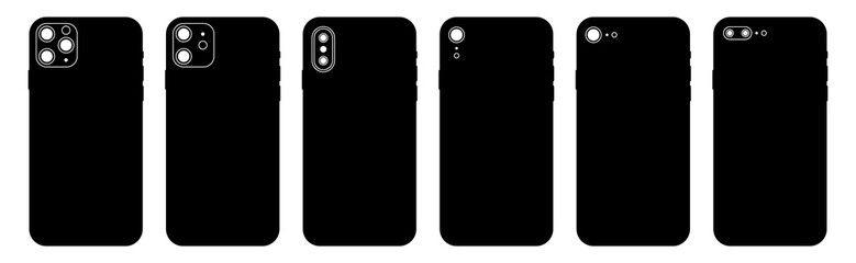 Wall Mural - smartphone icon set. backside smartphone. vector illustration