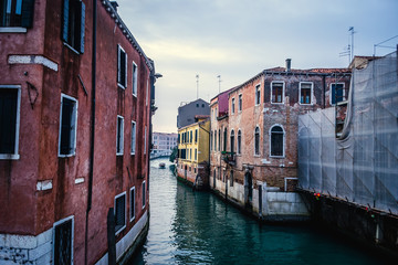 Wall Mural - Old buildings by a small canal in Venice