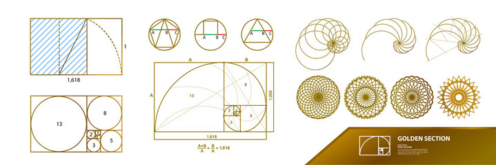 Golden ratio for creative design vector illustration.