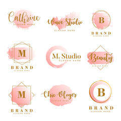 Feminine logo collections template vector