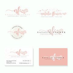 Wall Mural - initial nf feminine logo collections template vector