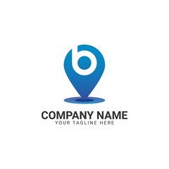 Pin Point Letter Initial B Logo Design Template